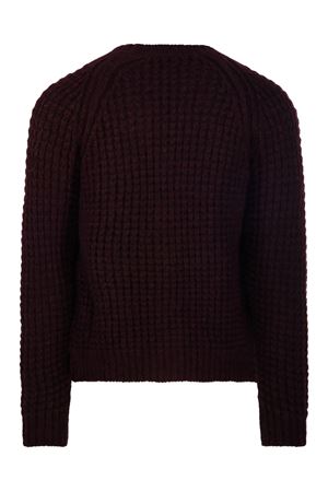 Burgundy wool and alpaca blend cardigan ROBERTO COLLINA | 253M42110M4236